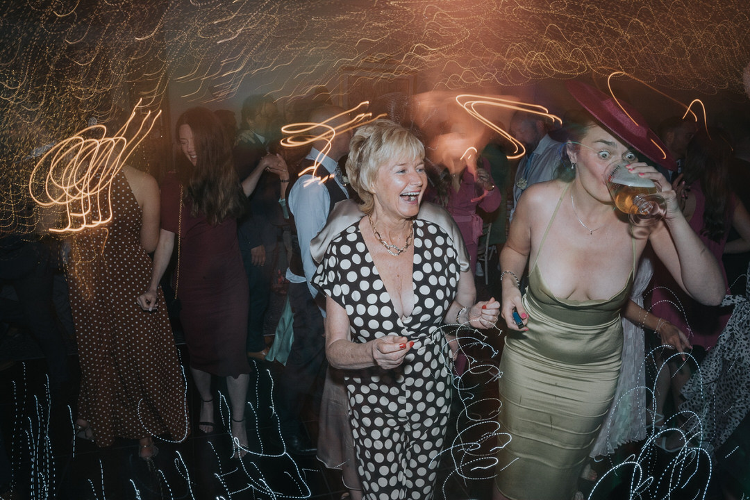 Guests celebrate and dance at Balbirnie house hotel
